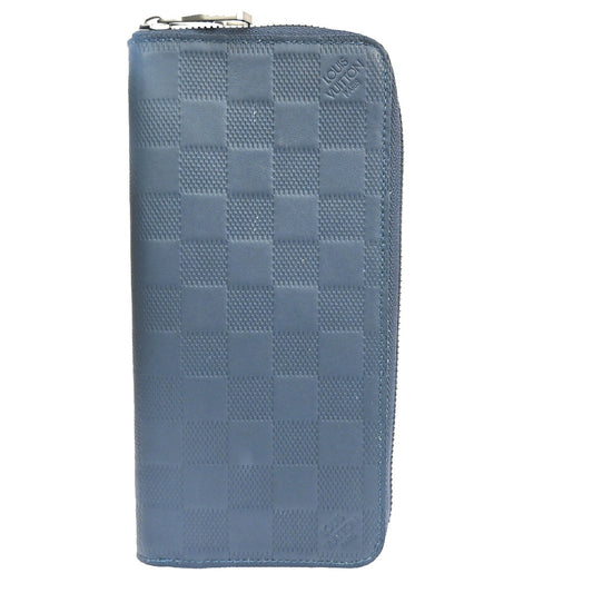 LOUIS VUITTON Zippy wallet Vertical Damier Infini Leather Blue N63549 81YC905