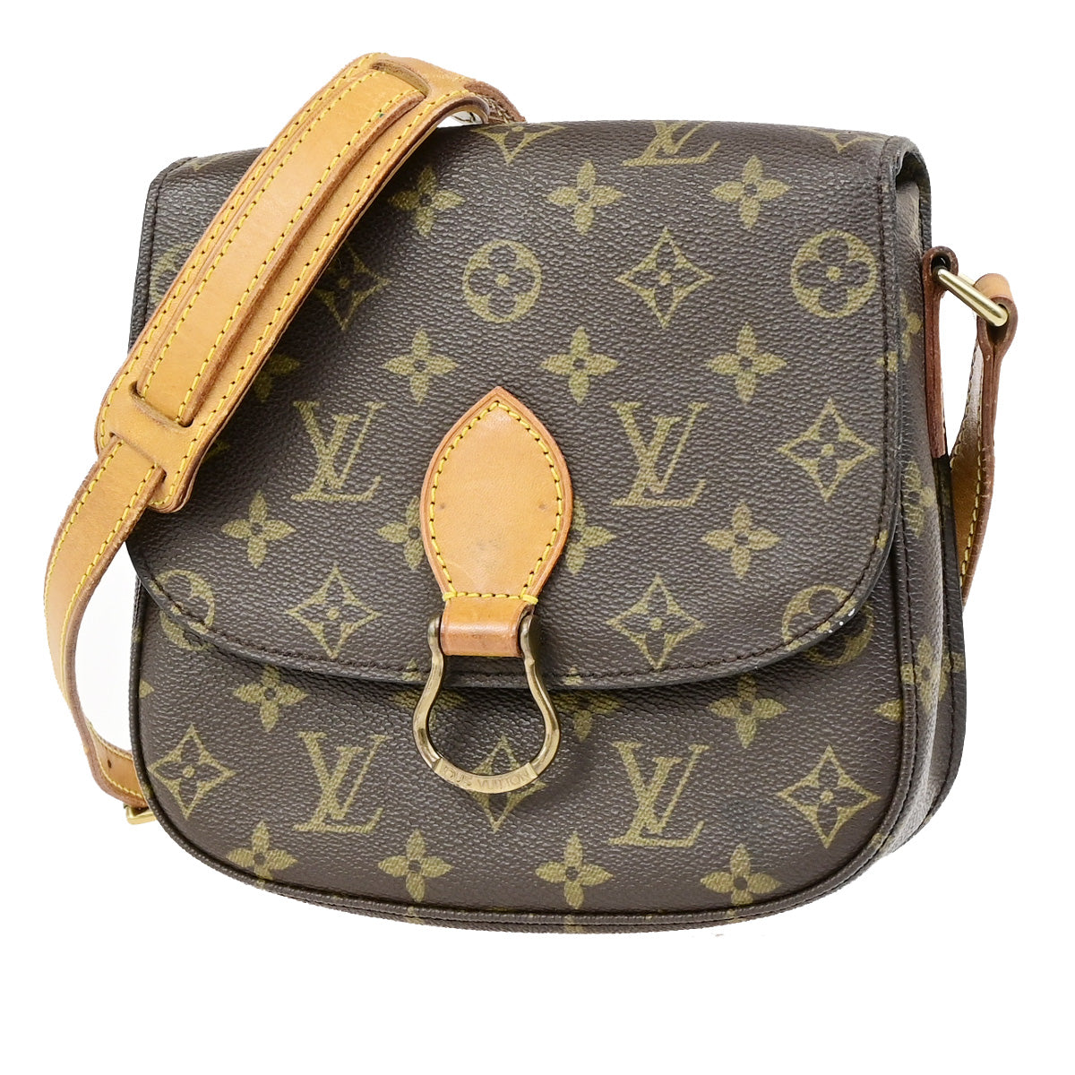 LOUIS VUITTON Saint Cloud MM Shoulder Bag Monogram Leather Brown M51243 34YG539