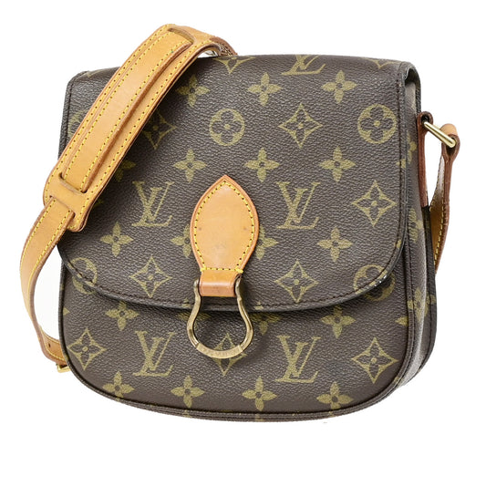 LOUIS VUITTON Saint Cloud MM Shoulder Bag Monogram Leather Brown M51243 34YG539