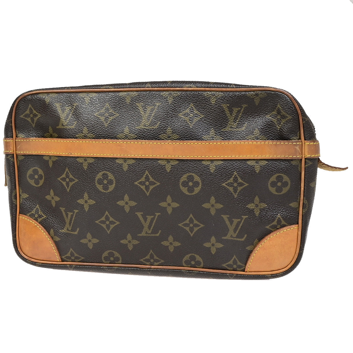 LOUIS VUITTON Compiegne 28 Clutch Hand Bag Monogram Leather Brown M51845 33SJ010