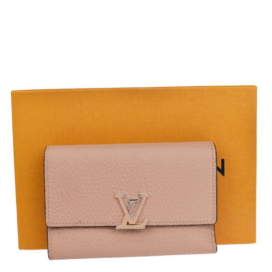 LOUIS VUITTON Portefeuille Capucines Compact Wallet Leather Pink M62156 80YB767
