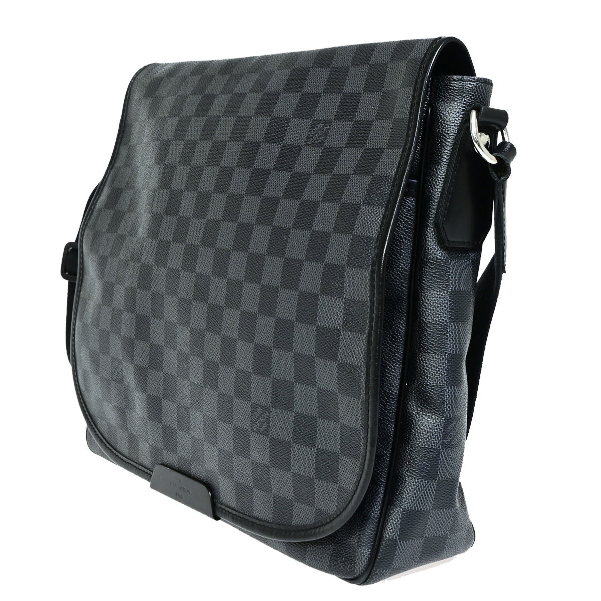 LOUIS VUITTON Daniel MM Shoulder Bag Damier Graphite Leather BK N58029 11SJ007