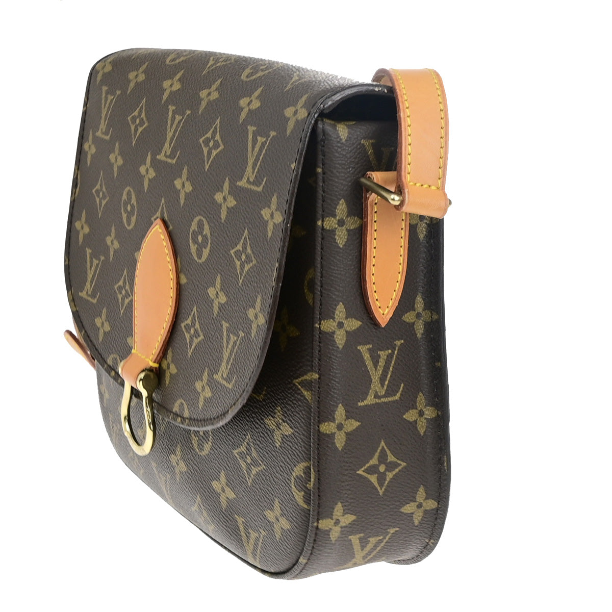 LOUIS VUITTON Saint Cloud GM Shoulder Bag Monogram Leather Brown M51242 12YF385