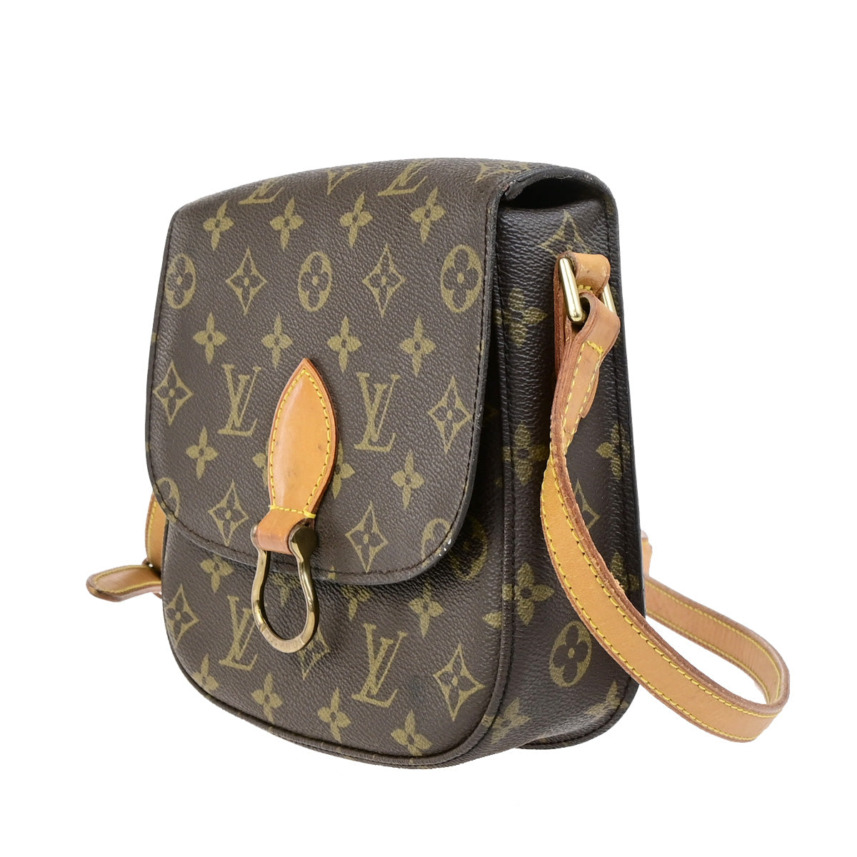 LOUIS VUITTON Saint Cloud MM Shoulder Bag Monogram Leather Brown M51243 34YG539