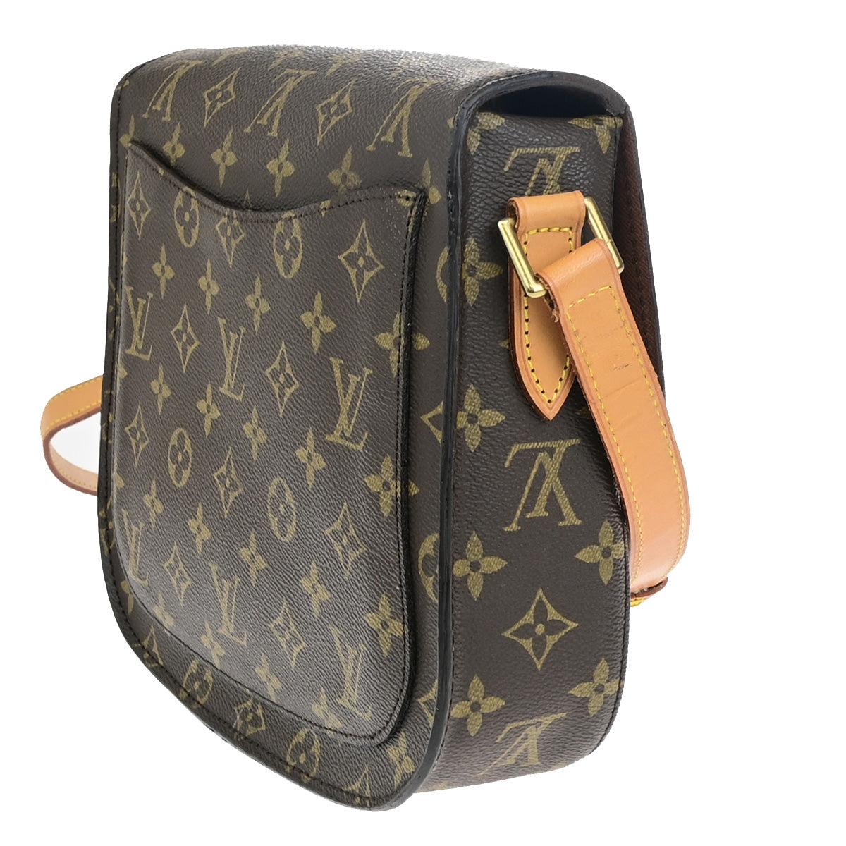 LOUIS VUITTON Saint Cloud GM Shoulder Bag Monogram Leather Brown M51242 12YF385
