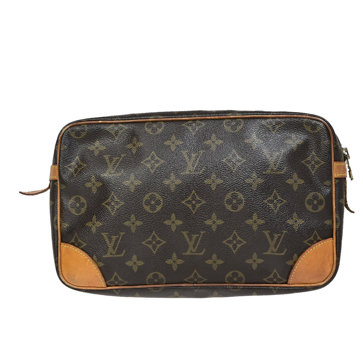 LOUIS VUITTON Compiegne 28 Clutch Hand Bag Monogram Leather Brown M51845 33SJ010