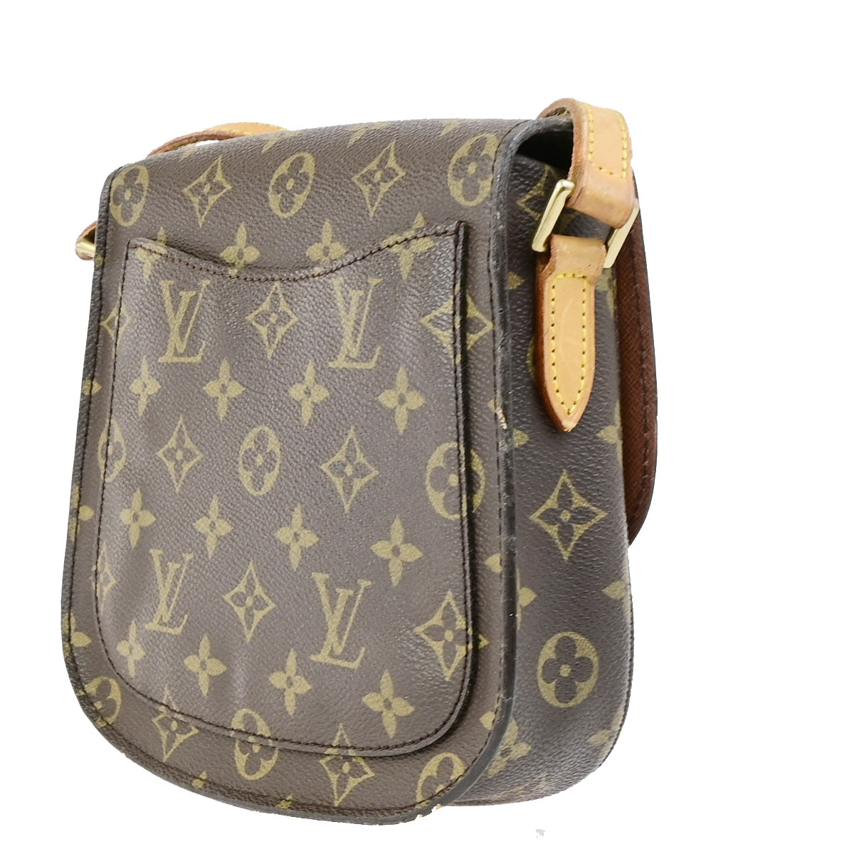 LOUIS VUITTON Saint Cloud MM Shoulder Bag Monogram Leather Brown M51243 34YG539
