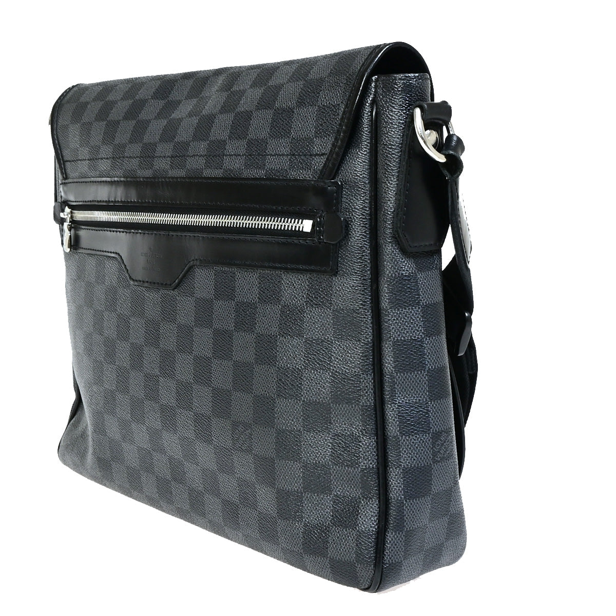 LOUIS VUITTON Daniel MM Shoulder Bag Damier Graphite Leather BK N58029 11SJ007