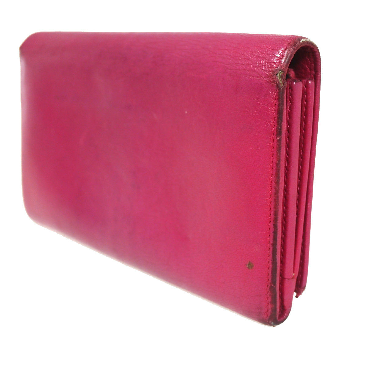 YVES SAINT LAURENT YSL Logo Long Zipper Wallet Purse Leather Pink 07YC775