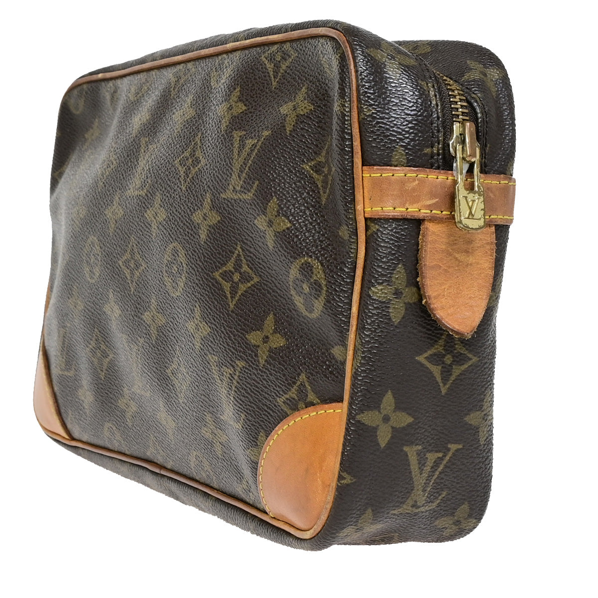 LOUIS VUITTON Compiegne 28 Clutch Hand Bag Monogram Leather Brown M51845 33SJ010