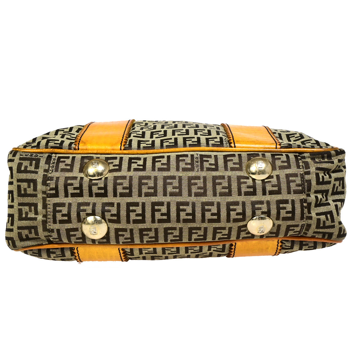 FENDI Logo Zucca Pattern Shoulder Bag Canvas Leather Brown SHW Italy 30SJ011