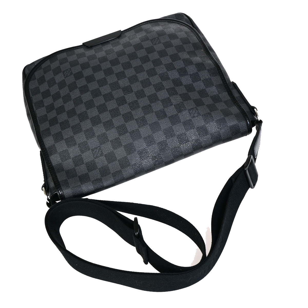 LOUIS VUITTON Daniel MM Shoulder Bag Damier Graphite Leather BK N58029 11SJ007