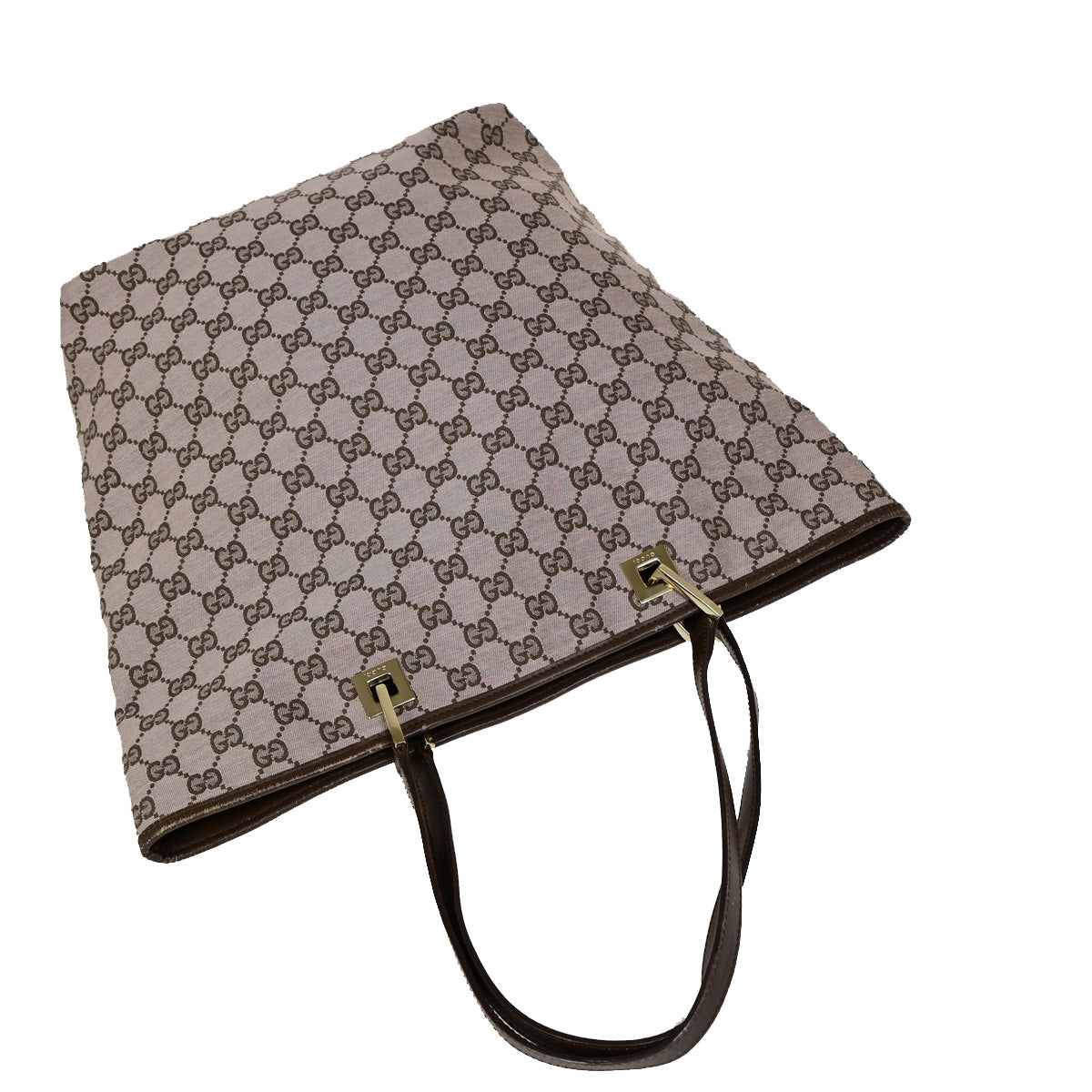 GUCCI Logo Sherry GG Pattern Shoulder Bag Canvas Leather Brown Italy 69SJ008