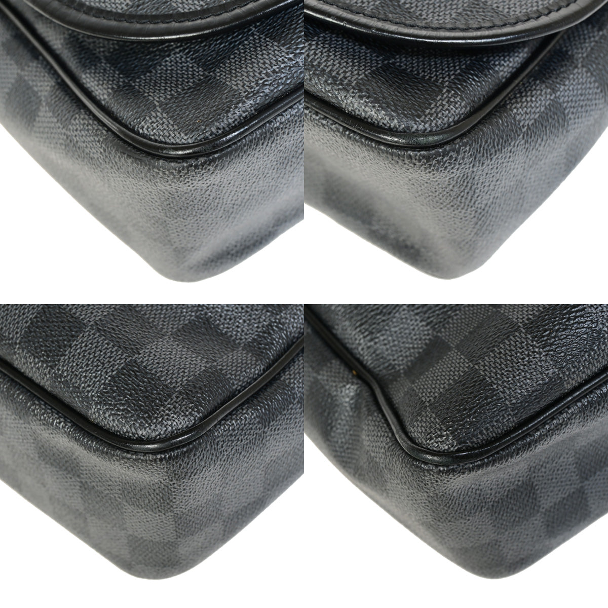 LOUIS VUITTON Daniel MM Shoulder Bag Damier Graphite Leather BK N58029 11SJ007