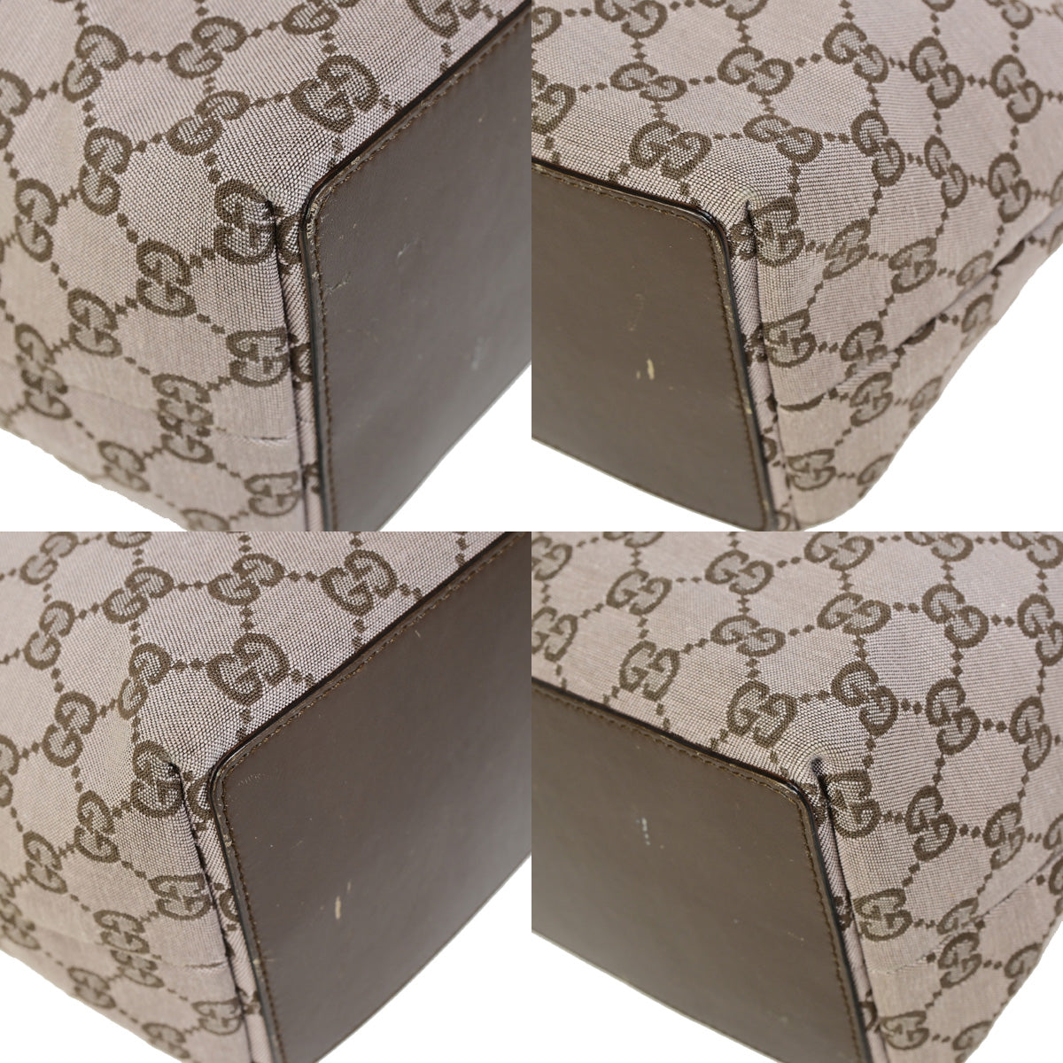 GUCCI Logo Sherry GG Pattern Shoulder Bag Canvas Leather Brown Italy 69SJ008