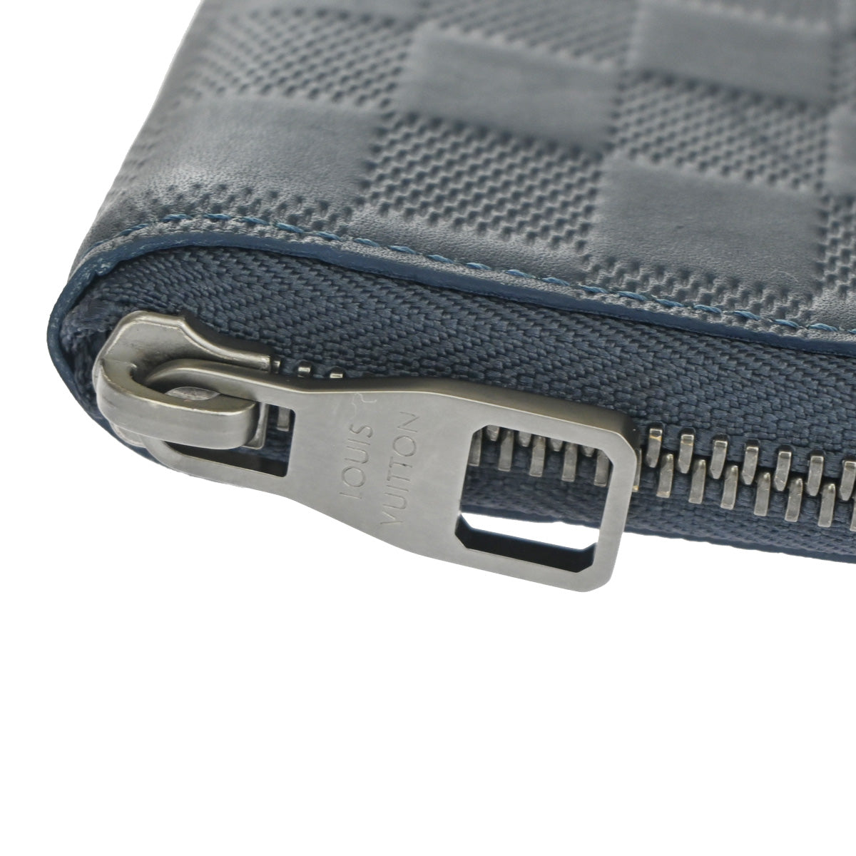 LOUIS VUITTON Zippy wallet Vertical Damier Infini Leather Blue N63549 81YC905
