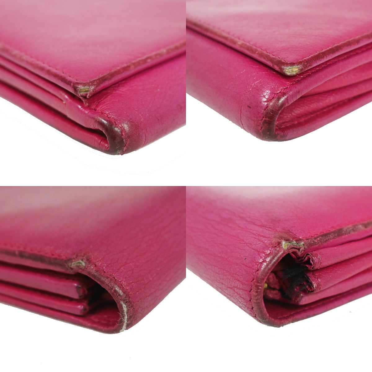 YVES SAINT LAURENT YSL Logo Long Zipper Wallet Purse Leather Pink 07YC775