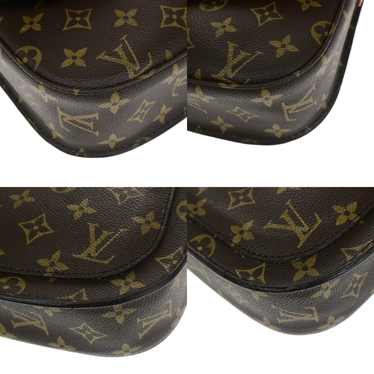LOUIS VUITTON Saint Cloud GM Shoulder Bag Monogram Leather Brown M51242 12YF385