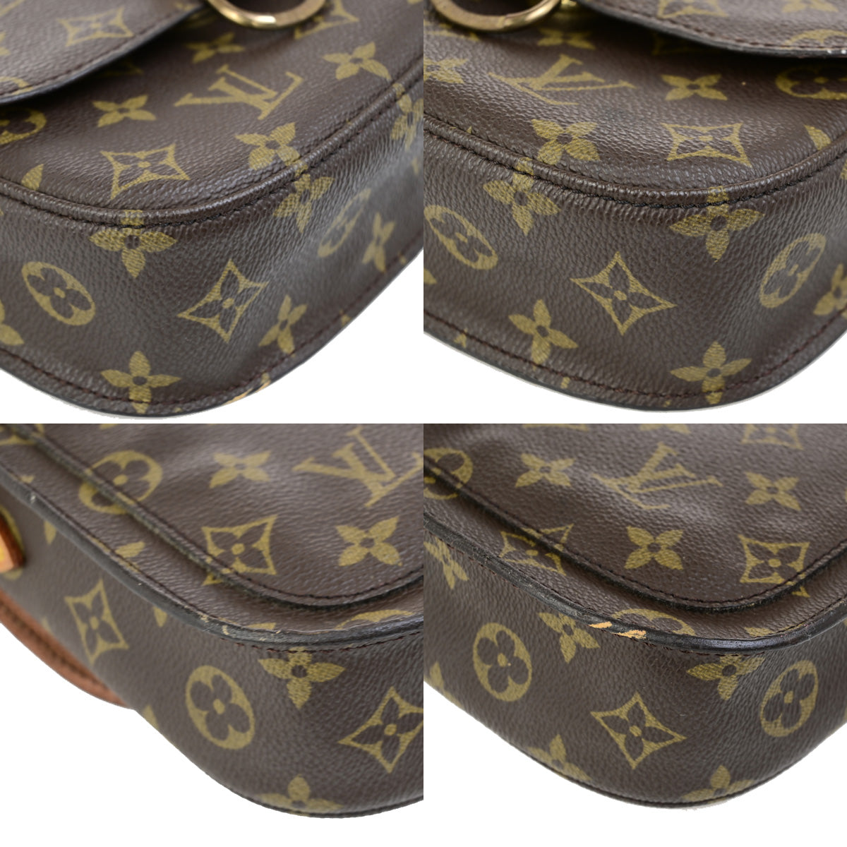 LOUIS VUITTON Saint Cloud MM Shoulder Bag Monogram Leather Brown M51243 34YG539