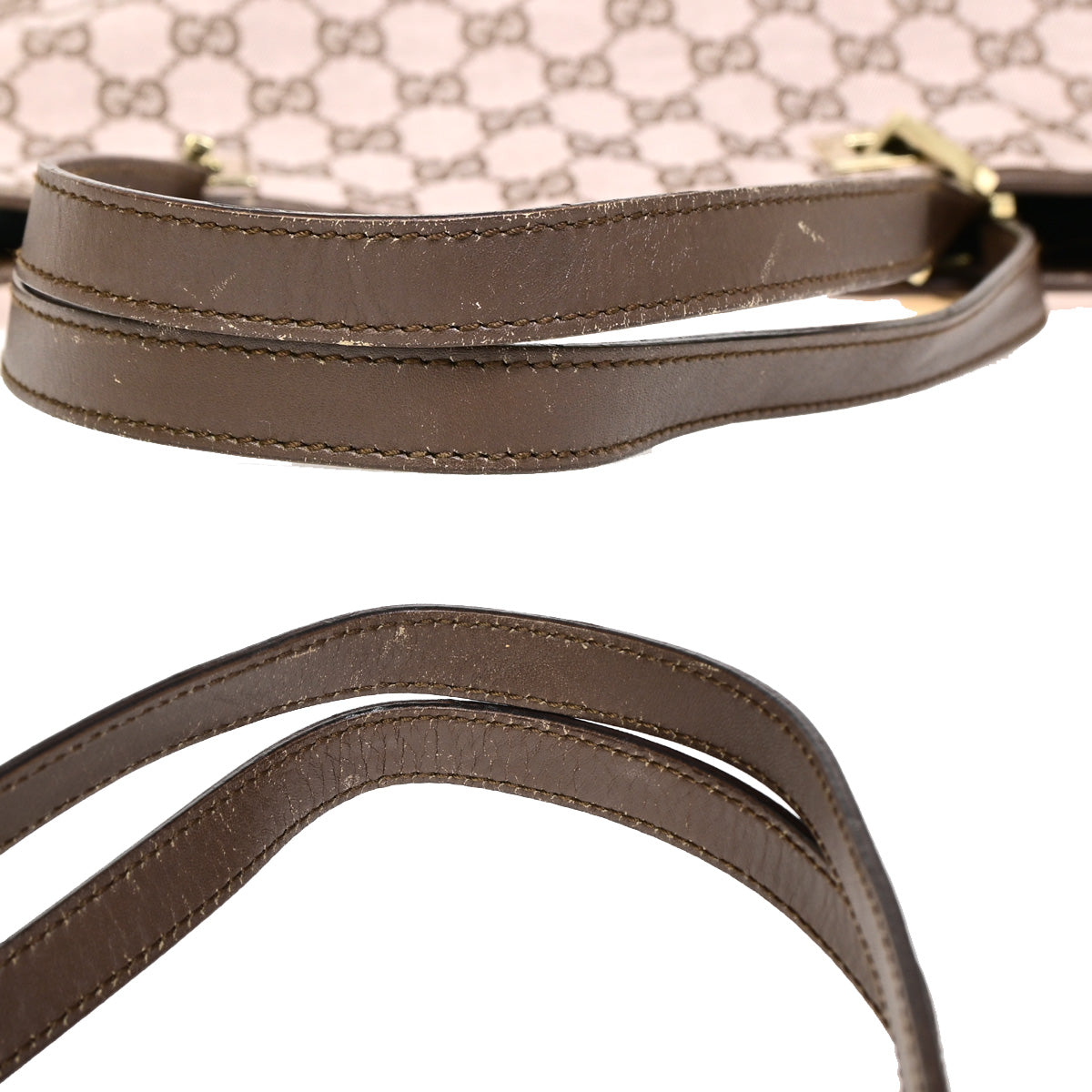 GUCCI Logo Sherry GG Pattern Shoulder Bag Canvas Leather Brown Italy 69SJ008