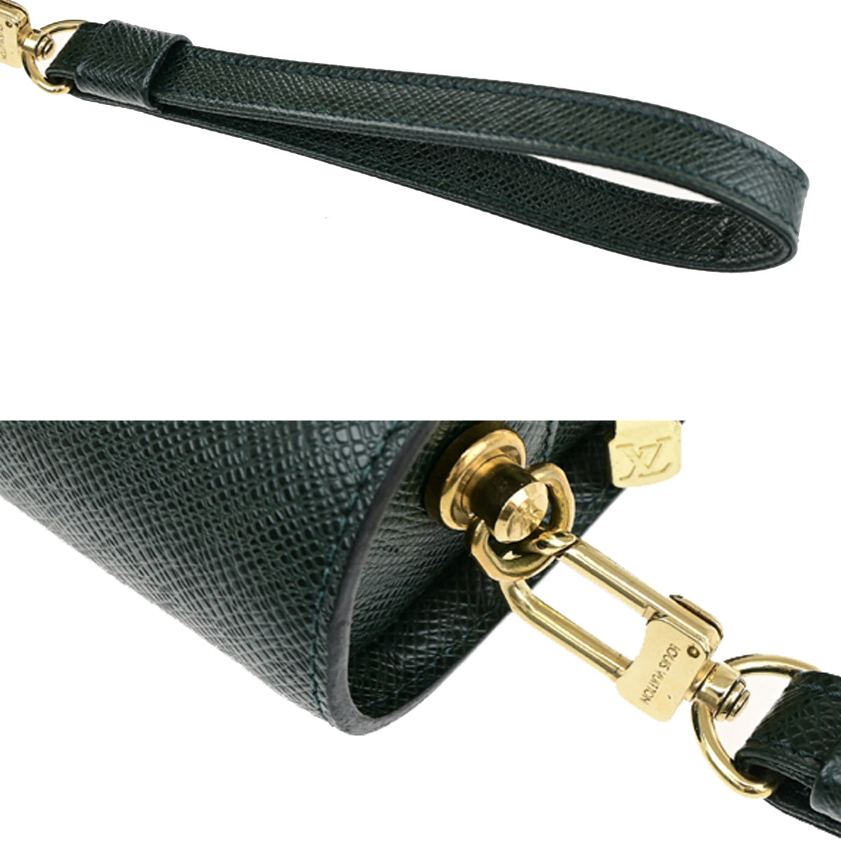 LOUIS VUITTON LV Logo Baikal Clutch Hand Bag Taiga Leather Epicea M30184 66SJ165