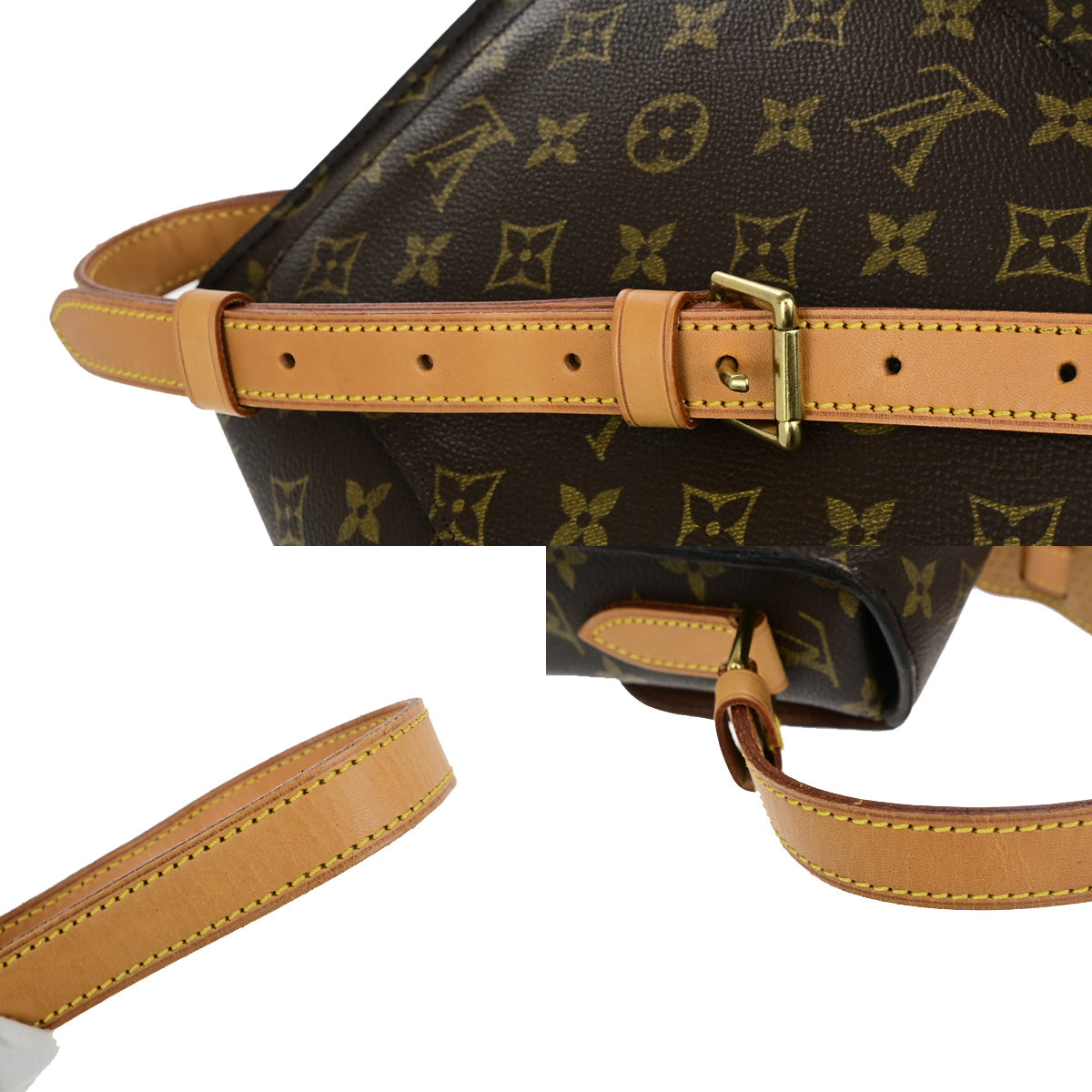 LOUIS VUITTON Saint Cloud GM Shoulder Bag Monogram Leather Brown M51242 12YF385