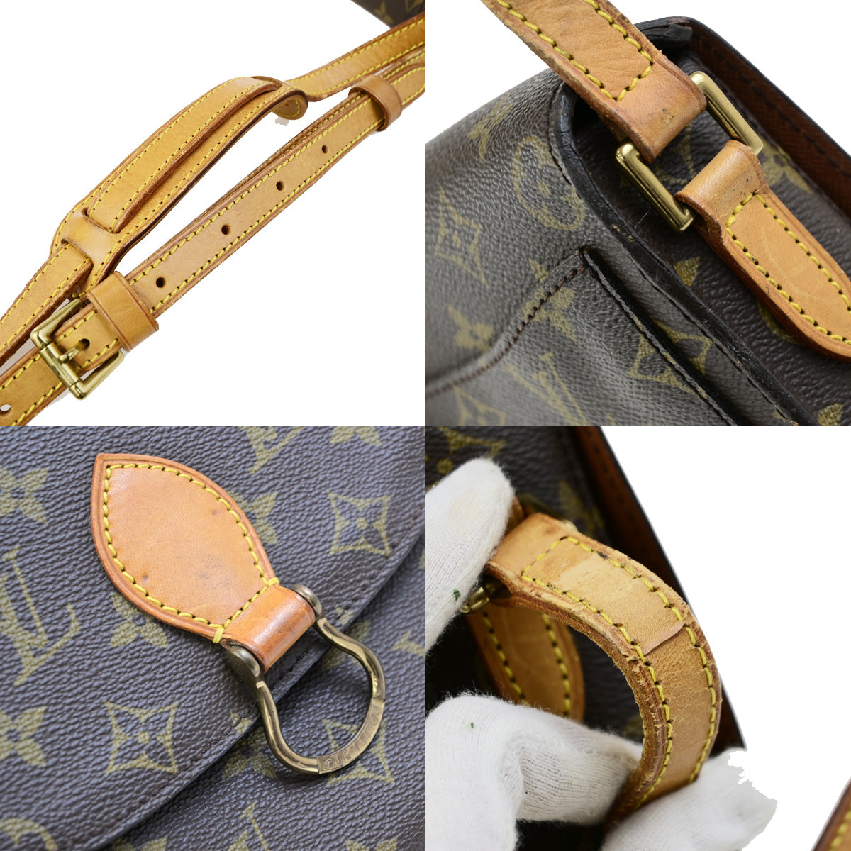 LOUIS VUITTON Saint Cloud MM Shoulder Bag Monogram Leather Brown M51243 34YG539