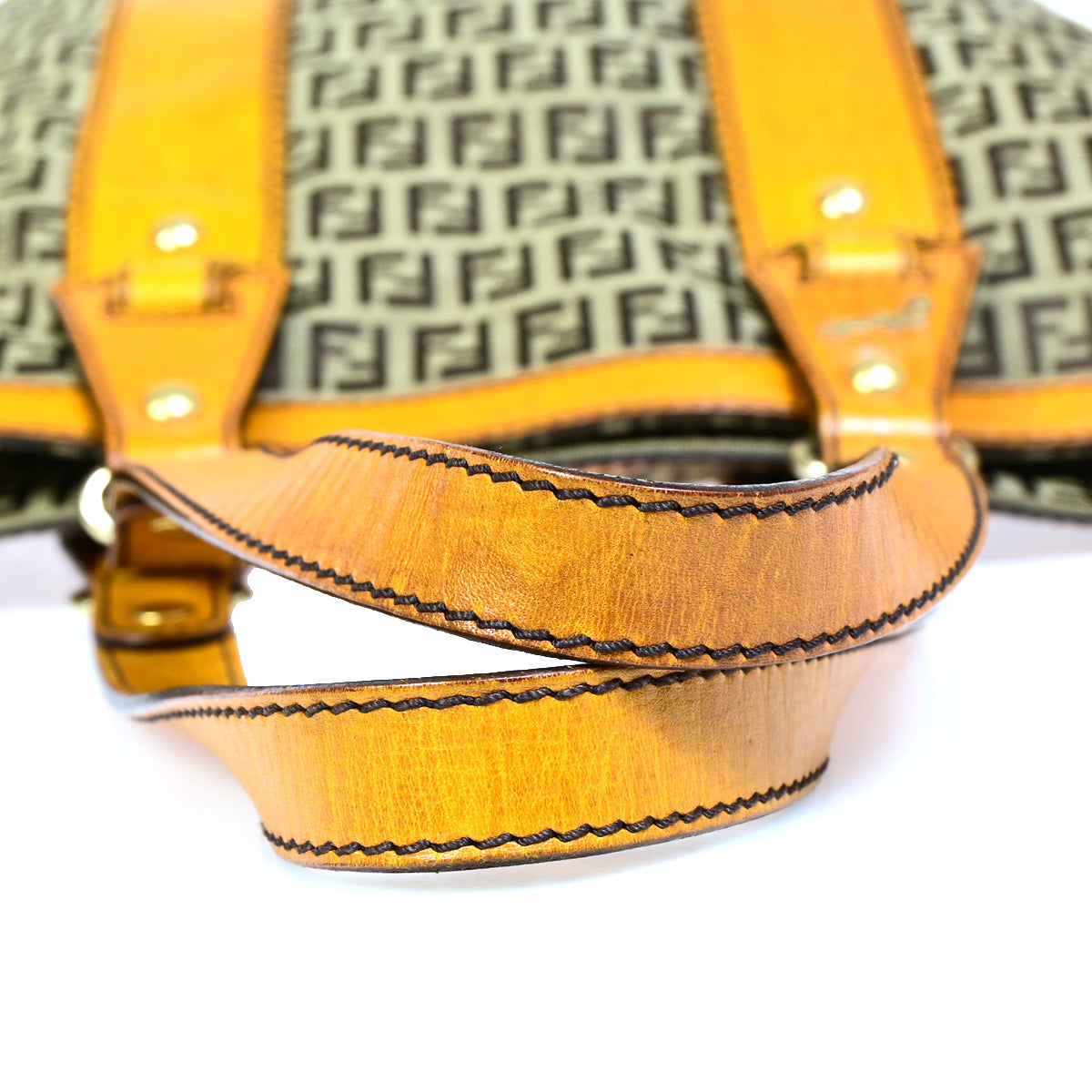 FENDI Logo Zucca Pattern Shoulder Bag Canvas Leather Brown SHW Italy 30SJ011