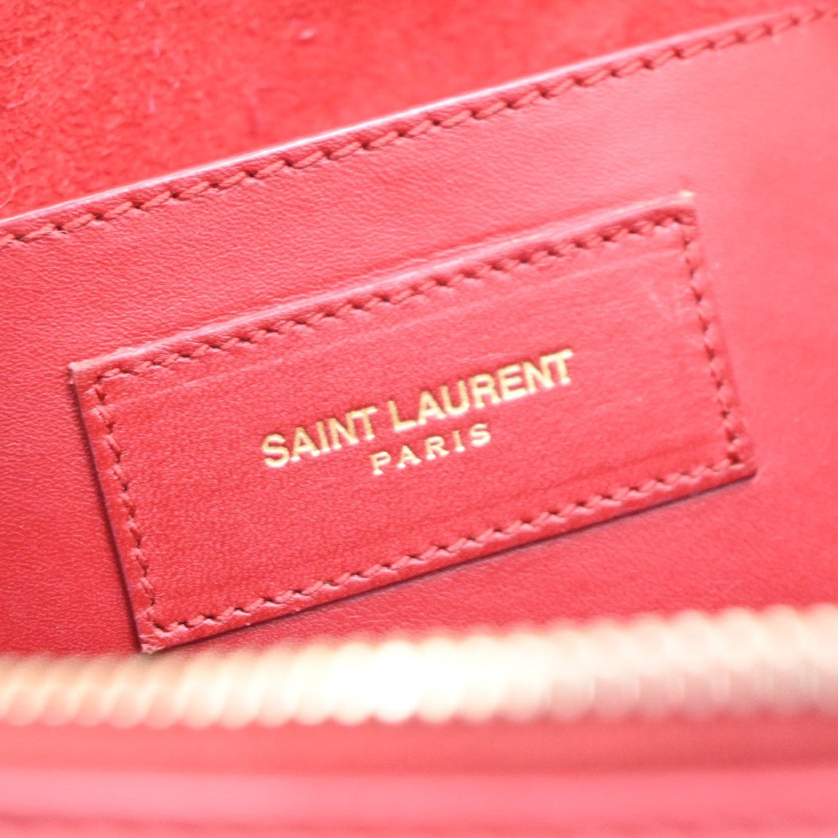 SAINT LAURENT Baby Duffle 2way Shoulder Hand Bag Leather Red GHW Italy 86KD179