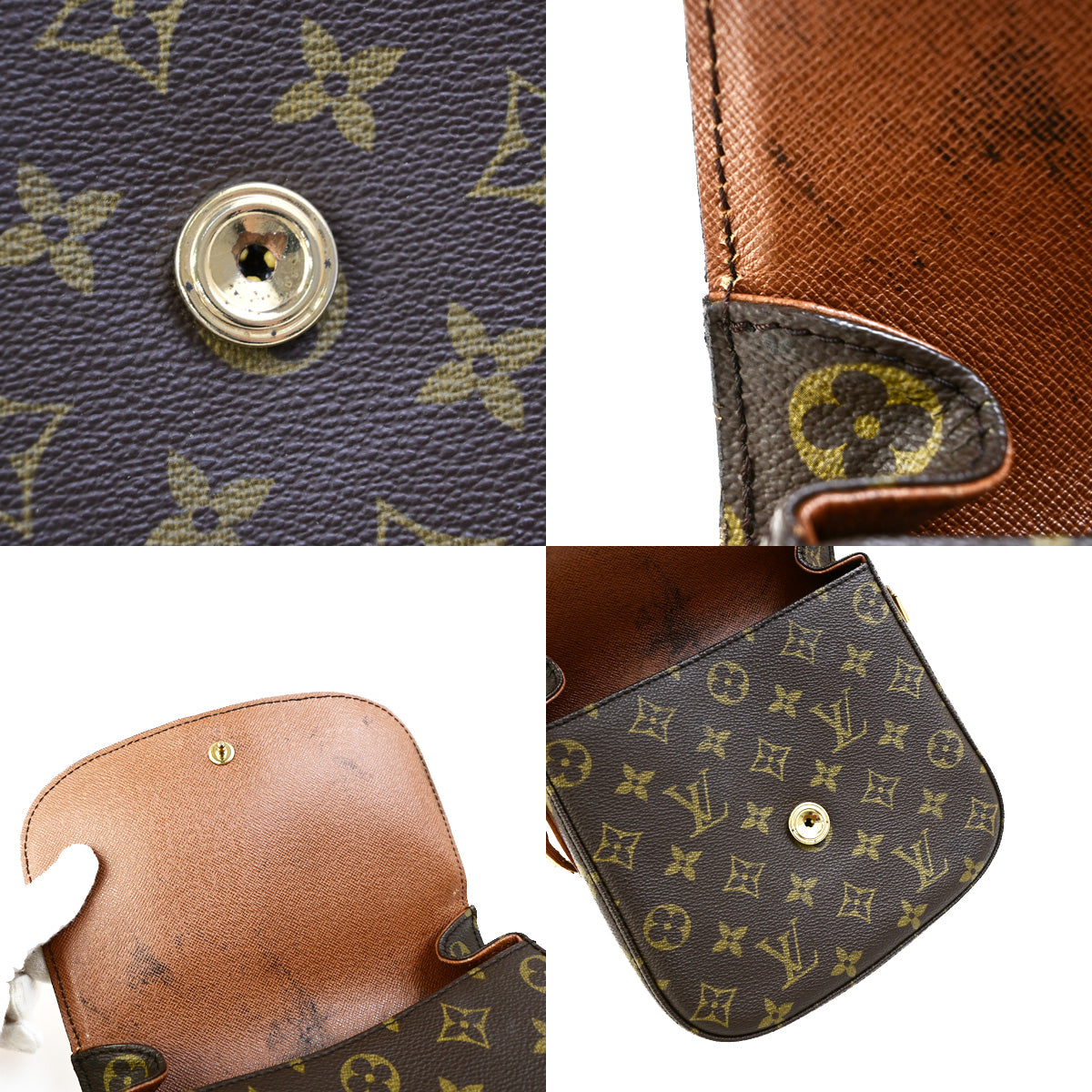 LOUIS VUITTON Saint Cloud MM Shoulder Bag Monogram Leather Brown M51243 34YG539