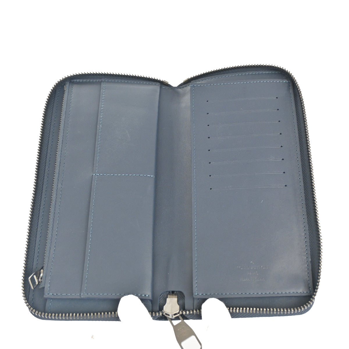LOUIS VUITTON Zippy wallet Vertical Damier Infini Leather Blue N63549 81YC905