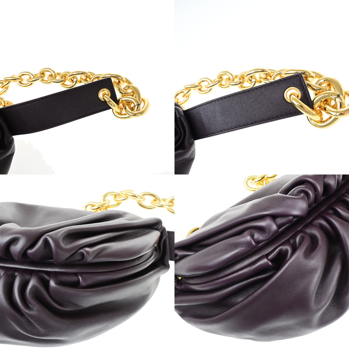 BOTTEGA VENETA Logo The Chain Pouch Body Shoulder Bag Leather BX GHW 609RK530