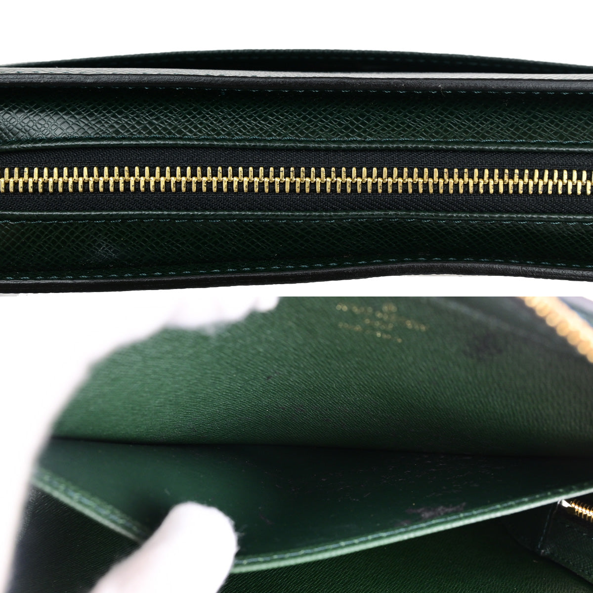 LOUIS VUITTON LV Logo Baikal Clutch Hand Bag Taiga Leather Epicea M30184 66SJ165