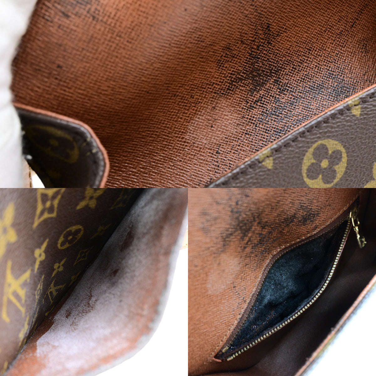LOUIS VUITTON Saint Cloud MM Shoulder Bag Monogram Leather Brown M51243 34YG539