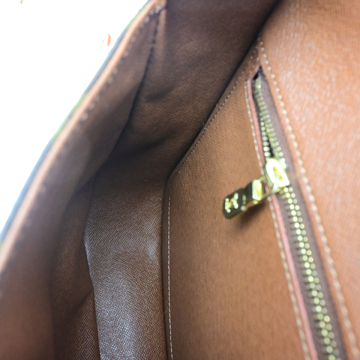 LOUIS VUITTON Saint Cloud GM Shoulder Bag Monogram Leather Brown M51242 12YF385