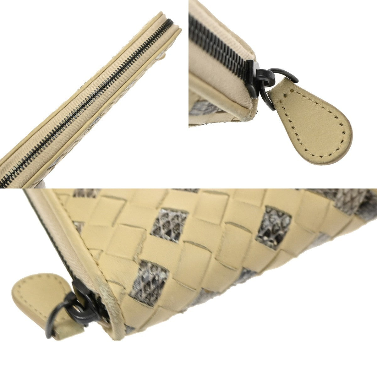 BOTTEGA VENETA Intrecciato Zip Around Long Wallet Embossing Leather BE 63KD204