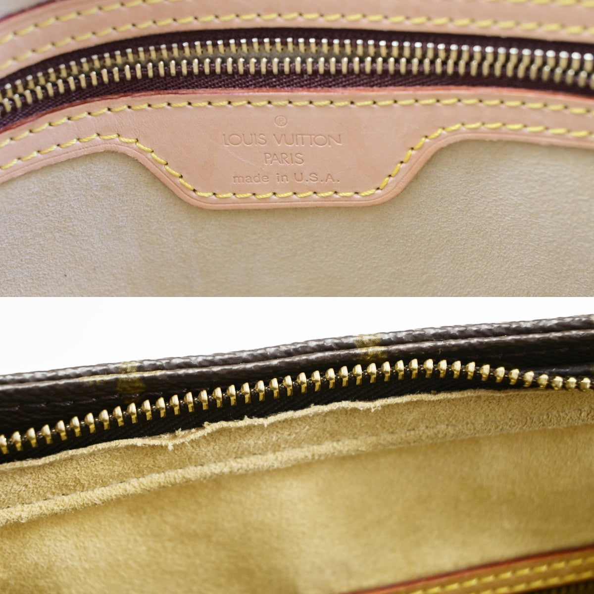 LOUIS VUITTON Logo Looping GM Shoulder Bag Monogram Leather Brown M51145 18KD169