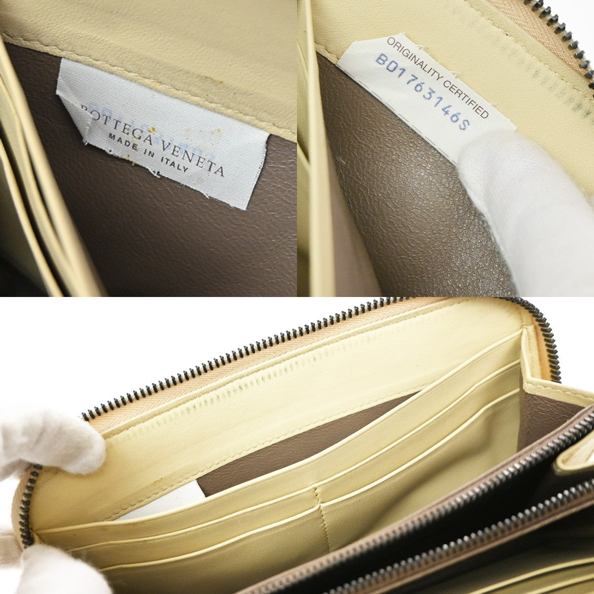 BOTTEGA VENETA Intrecciato Zip Around Long Wallet Embossing Leather BE 63KD204
