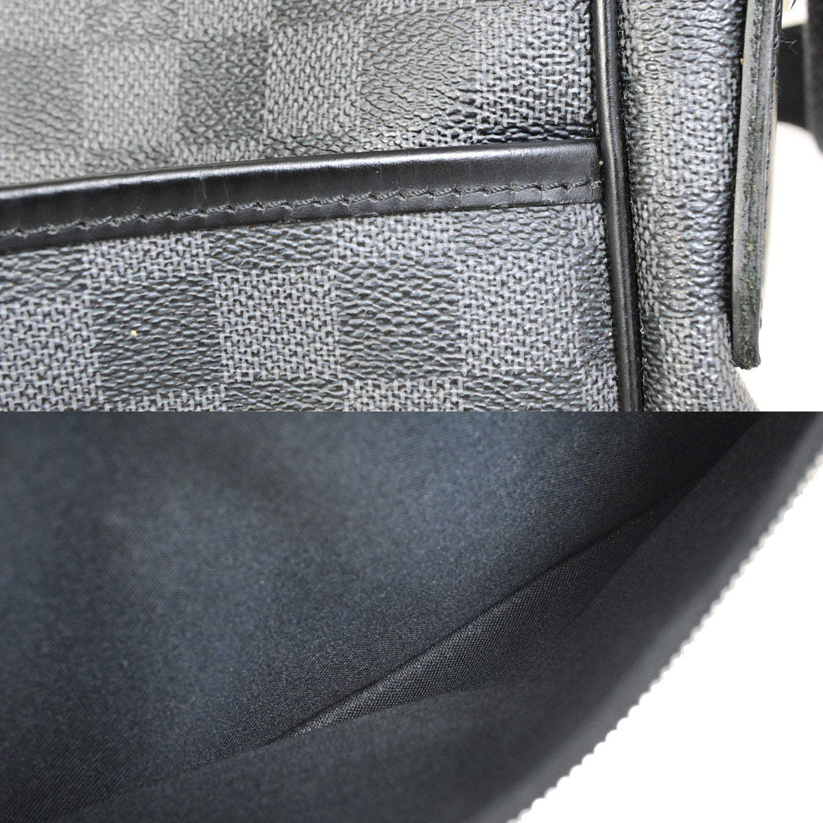 LOUIS VUITTON Daniel MM Shoulder Bag Damier Graphite Leather BK N58029 11SJ007