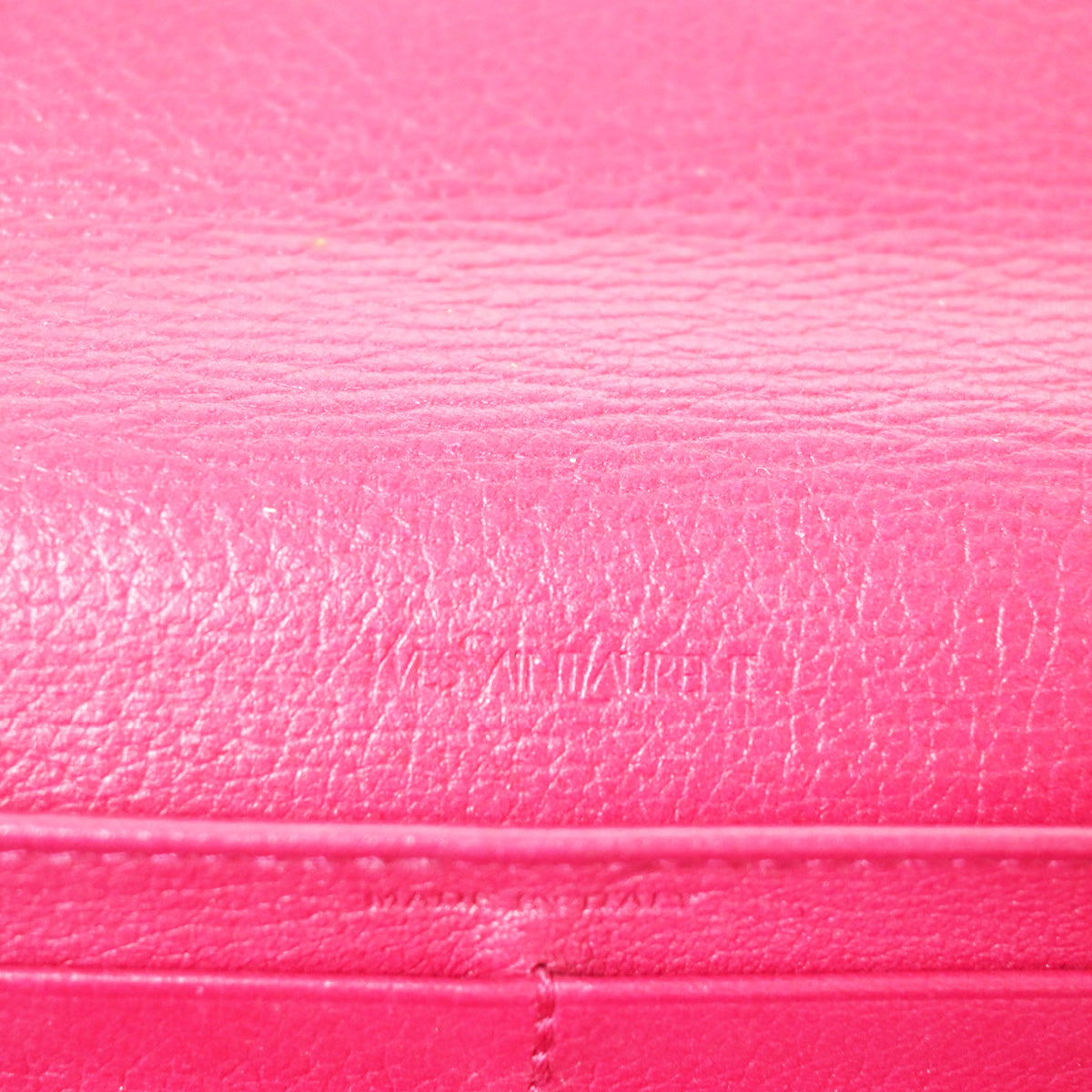 YVES SAINT LAURENT YSL Logo Long Zipper Wallet Purse Leather Pink 07YC775