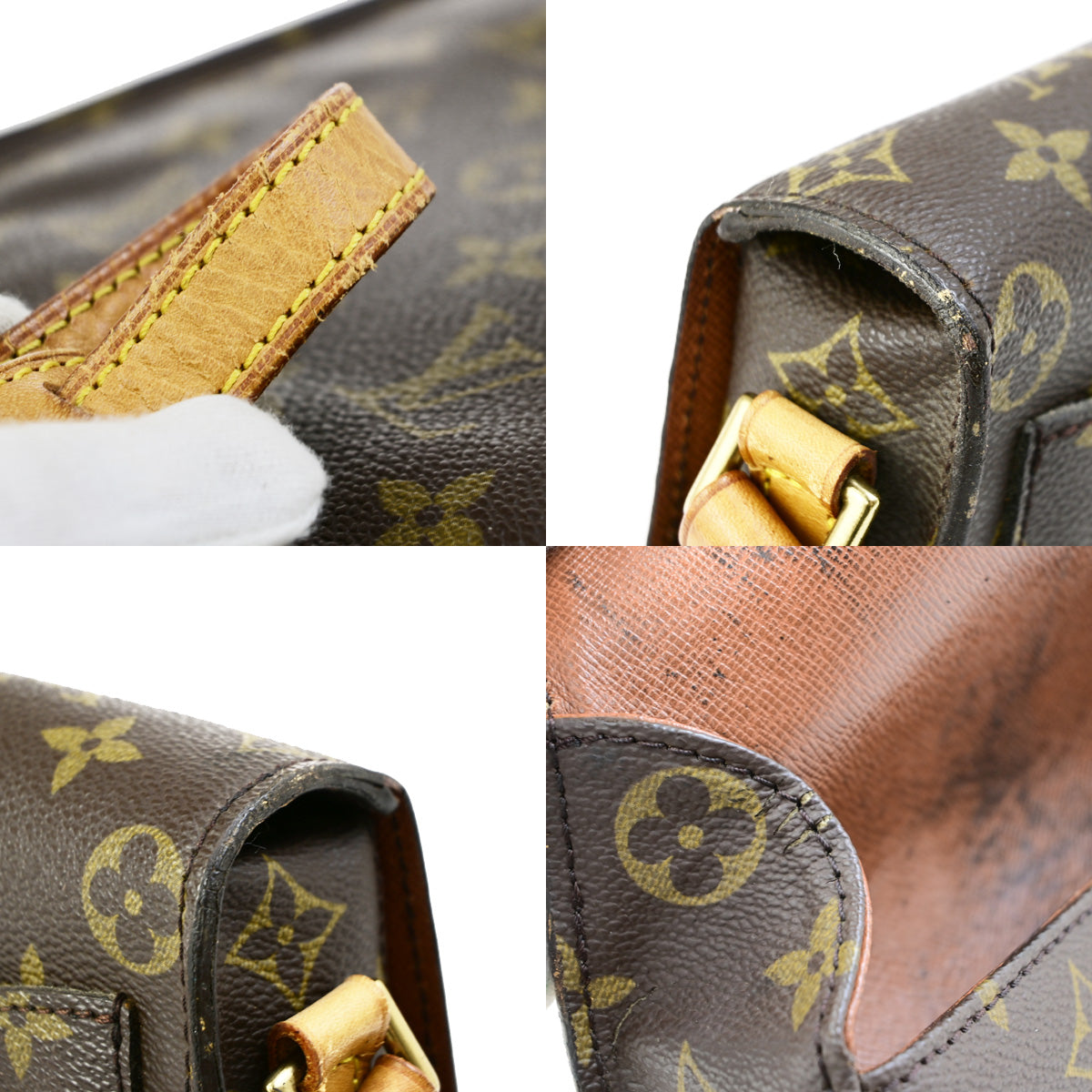 LOUIS VUITTON Saint Cloud MM Shoulder Bag Monogram Leather Brown M51243 34YG539