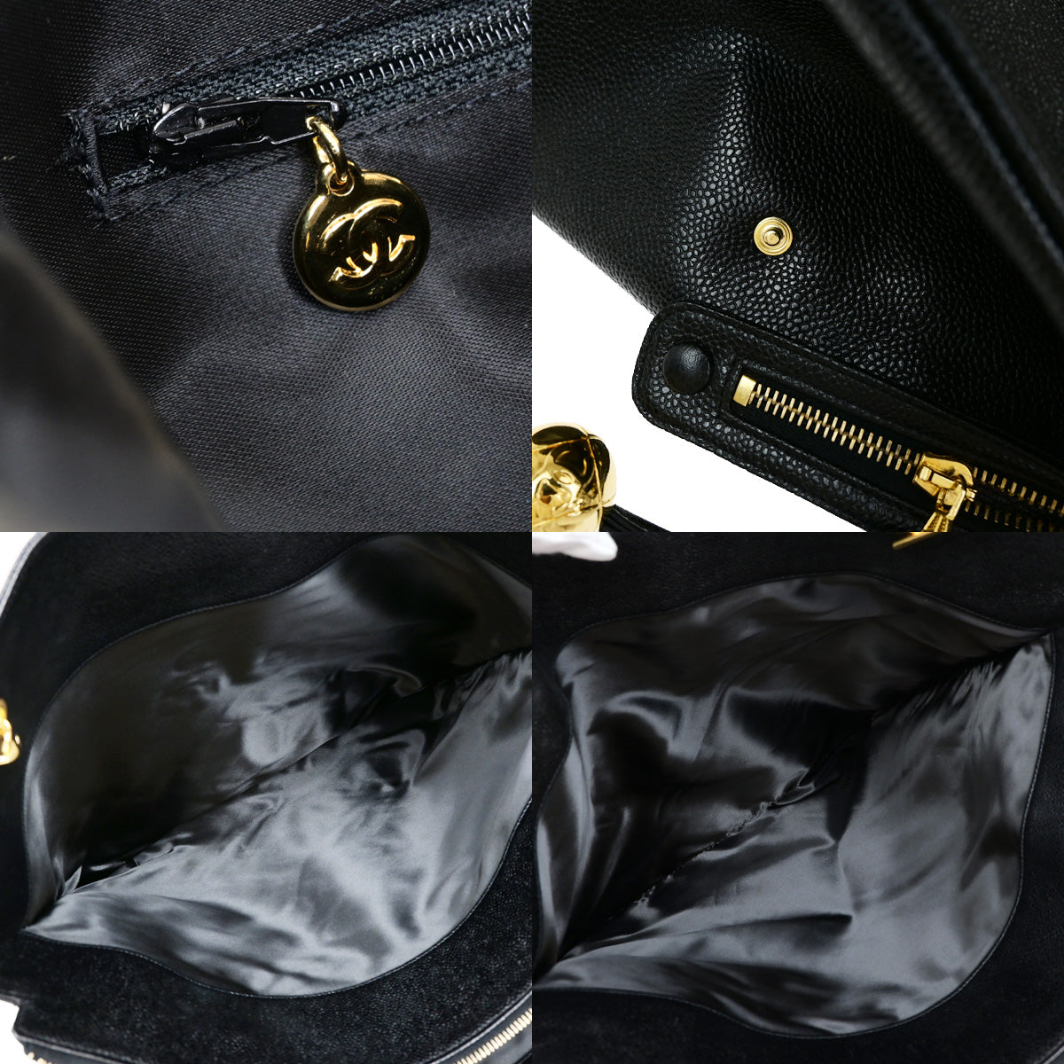 CHANEL CC Supermodel Chain Shoulder Bag Grained Calfskin Leather BK VTG 728RL045