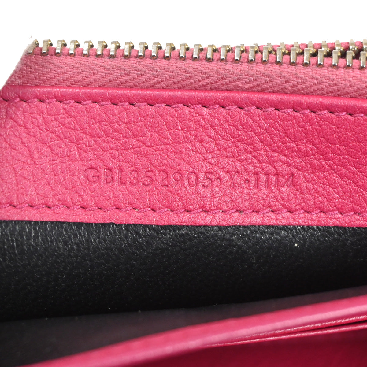 YVES SAINT LAURENT YSL Logo Long Zipper Wallet Purse Leather Pink 07YC775