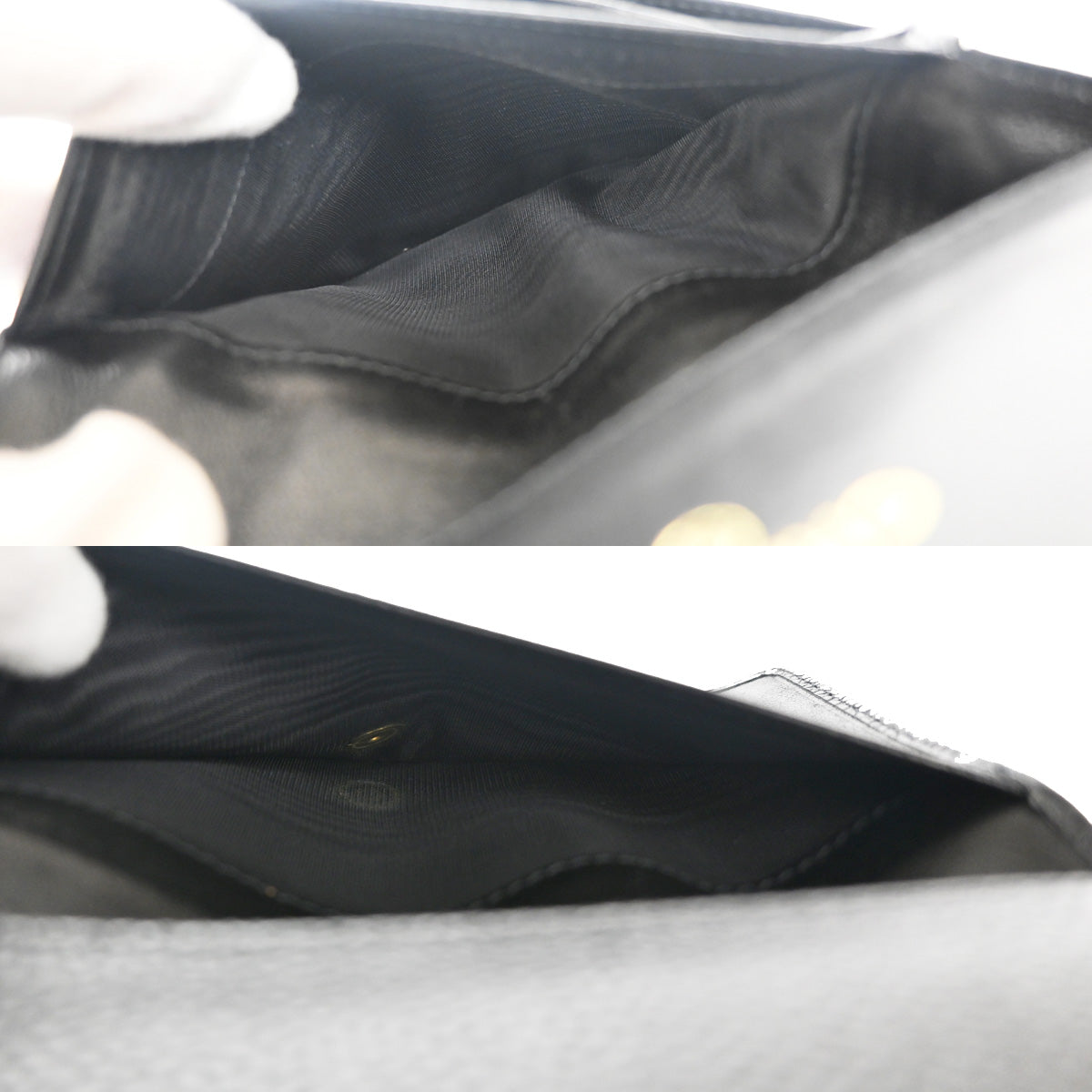 CHANEL CC Logo Trifold Wallet Purse Caviar Skin Leather Black GHW 78RH543