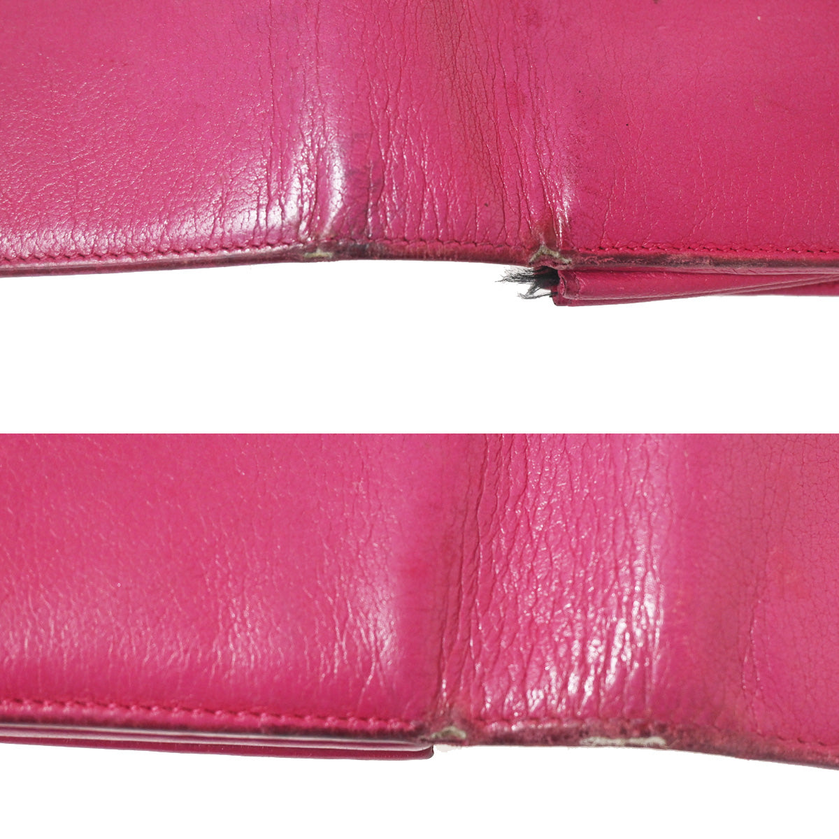 YVES SAINT LAURENT YSL Logo Long Zipper Wallet Purse Leather Pink 07YC775