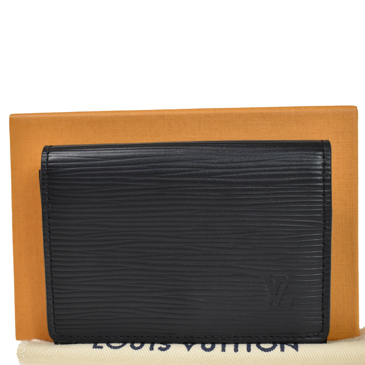 LOUIS VUITTON Enveloppe Carte de Visite Card Case Epi Leather Black 63YA352