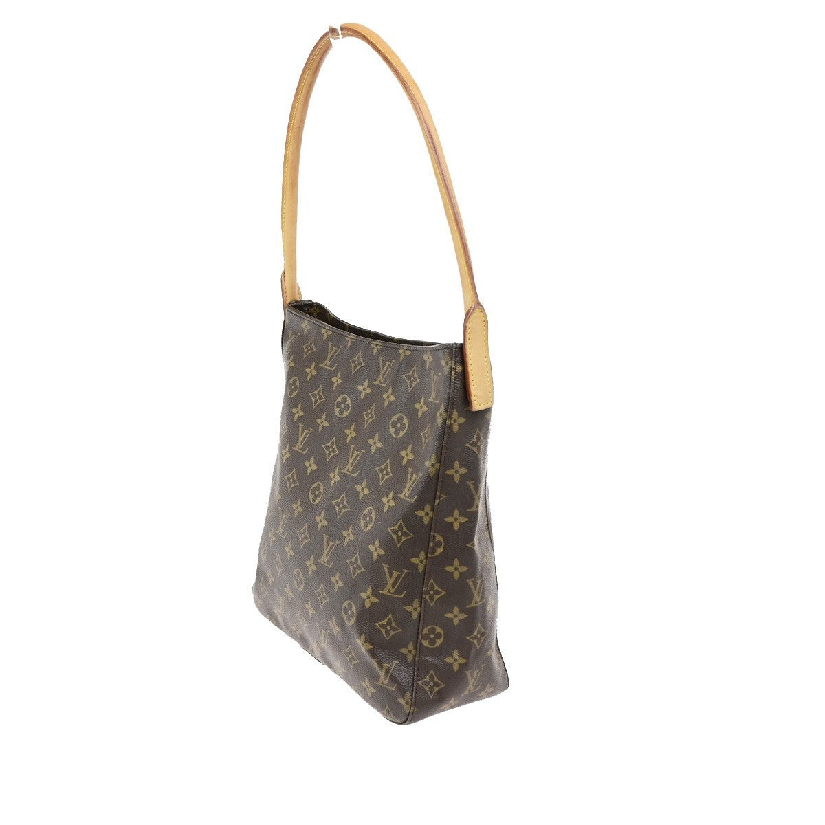 LOUIS VUITTON Logo Looping GM Shoulder Bag Monogram Leather Brown M51145 18KD169