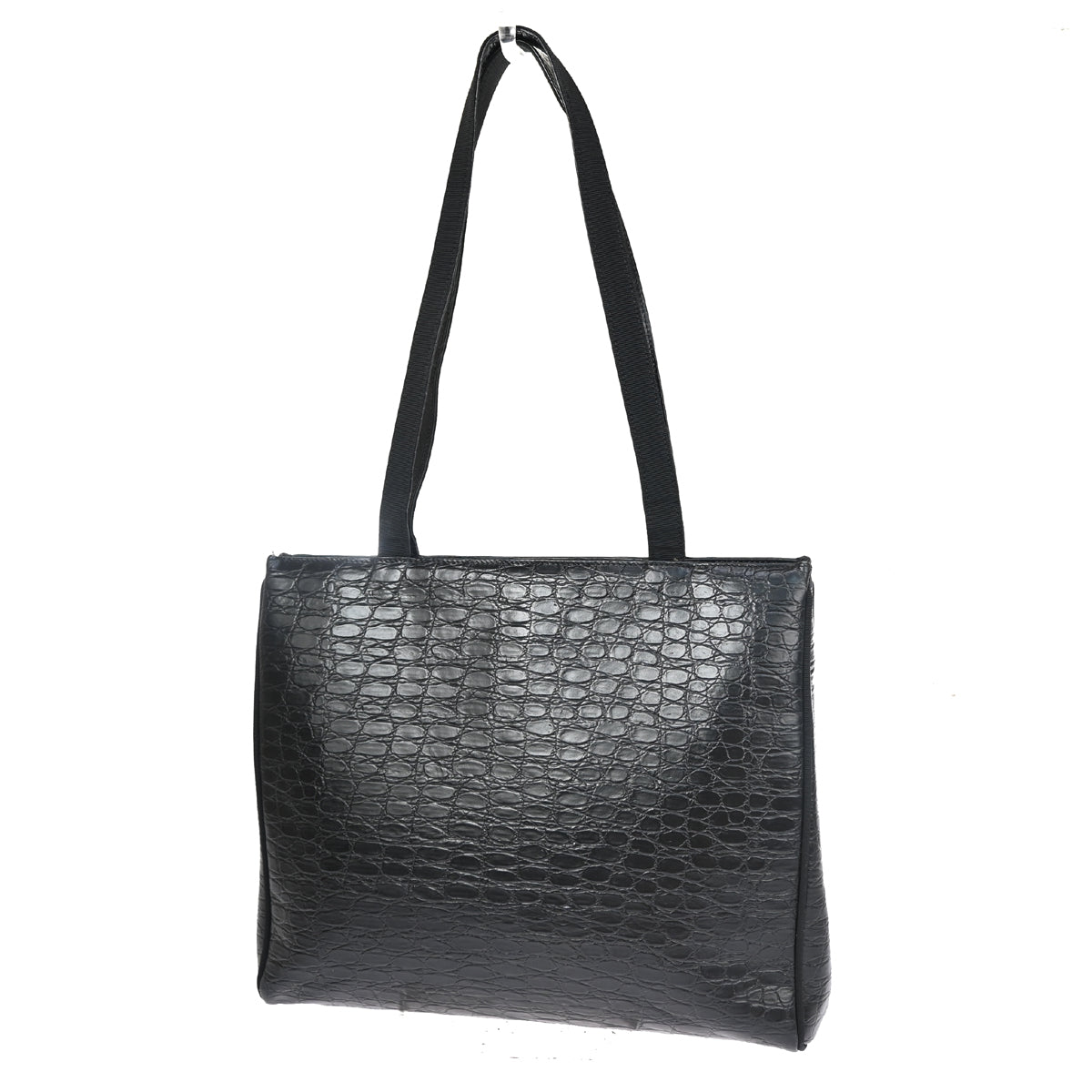 SALVATORE FERRAGAMO Vara Shoulder Bag Embossing Leather Black Italy 68FA018