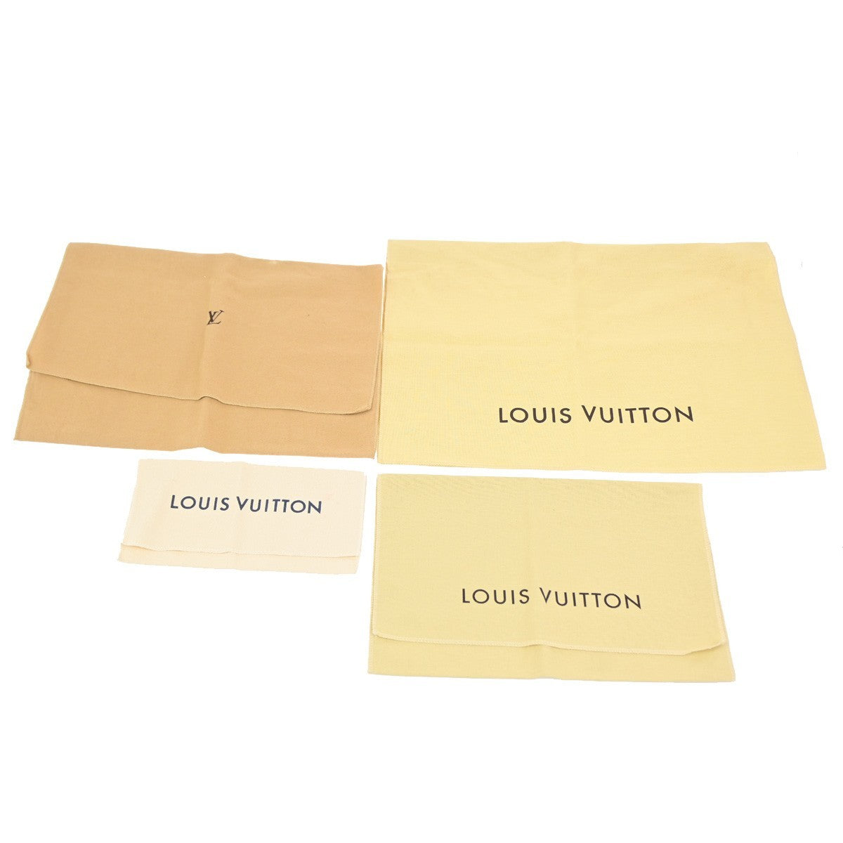 LOUIS VUITTON Logo 10 Set Dust Bag Drawstring Canvas Cotton Beige Brown 09KD214