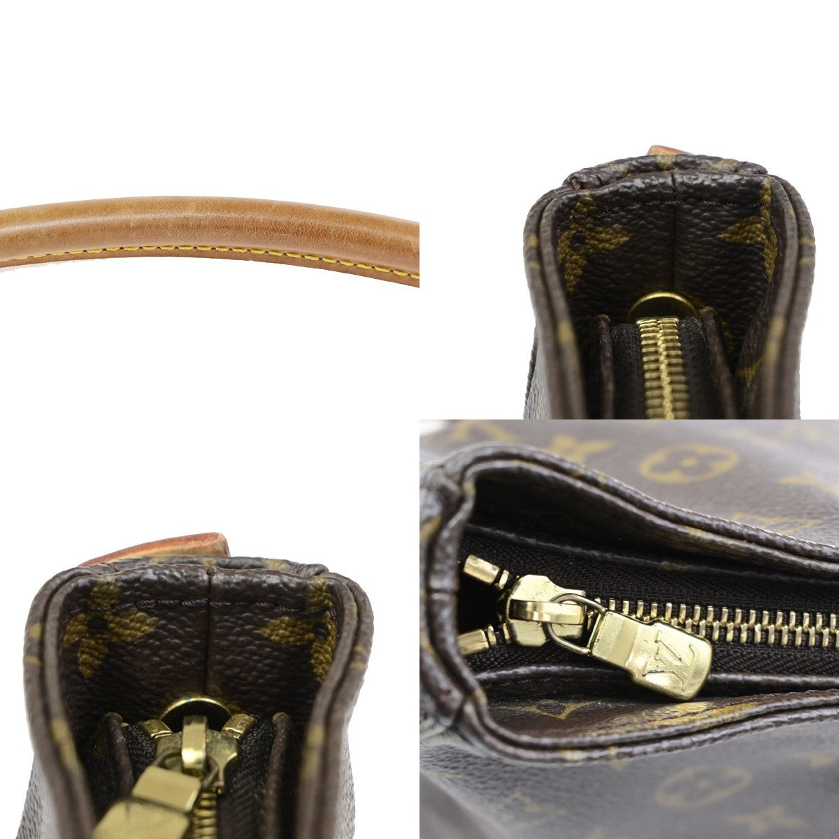 LOUIS VUITTON Logo Looping GM Shoulder Bag Monogram Leather Brown M51145 18KD169